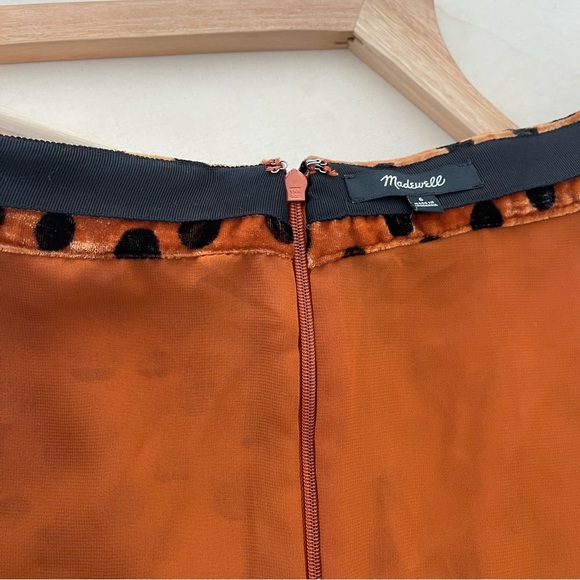 Madewell Velvet Circle Mini polka Dot Skirt, Size 6 - Picture 8 of 10